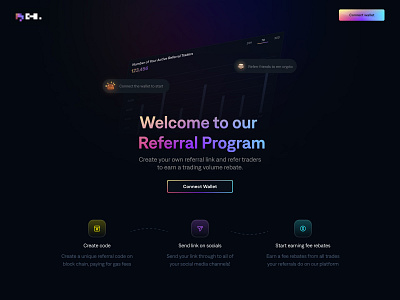 Crypto Referral Program crypto defi design dex landing page landingpage metaverse nft token trading web web 3.0 website