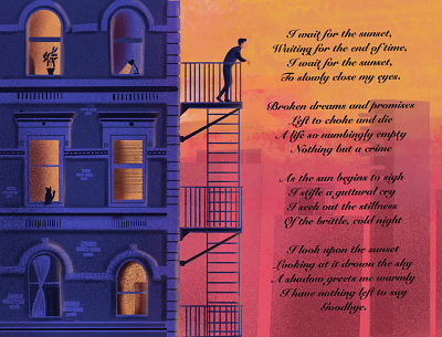 Another Sunset depression illustration ipad mental health poem procreate sunset ui