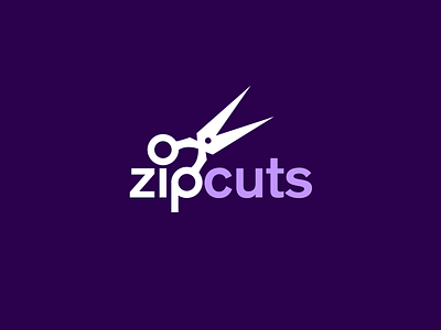 Zipcuts Logo branding haircut logo scissors zip