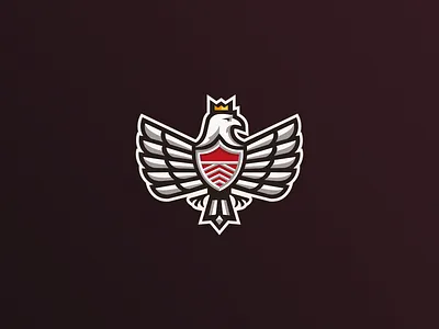 Eagle with a crown mascot logo branding crown design eagle eagle mascot logo esports gaming graphic design logo team vector