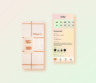 App Concept Design app branding calendar design figma inspiration mobile mobiledesign mood orange ui uidesign ux uxdesign