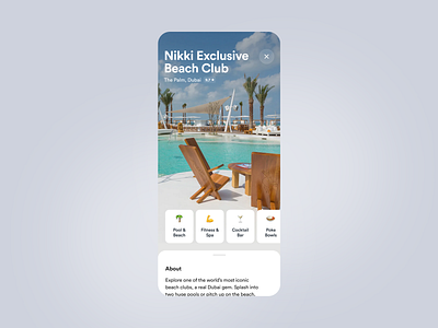 Exclusive Club App beach club categories clean club dubai marina emoji exclusive fitness ios luxury member membership minimal mobile app palms ui user experience user interface ux vip