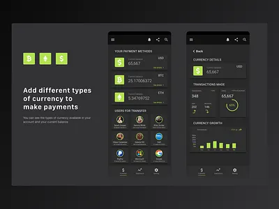 Trade Transfer UI app cryptocurrency design trade tradeapp ui ux