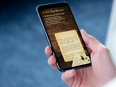 CSS Zen Garden Final Website (Mobile) byu css css zengarden design graphic design history mobile webpage motion design scss sepia typography ux design website website design zengarden