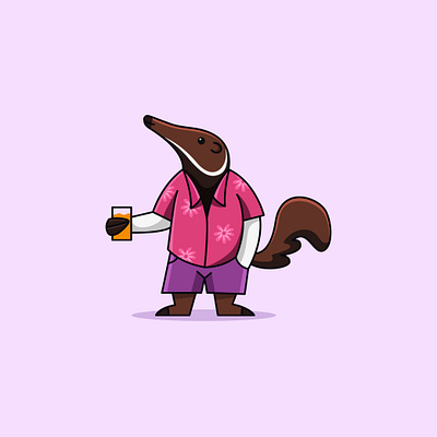 Cute Anteater animal anteater branding cartoon cute design funny illustration logo ui vector