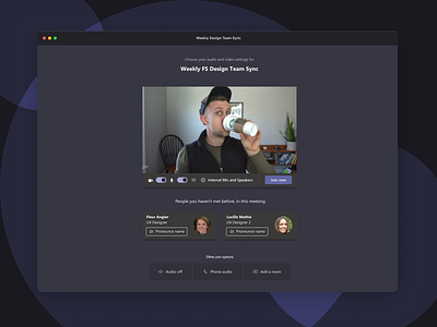 Pronounce peoples names before you meet - Daily UI daily ui design teams ui video videochat zoom