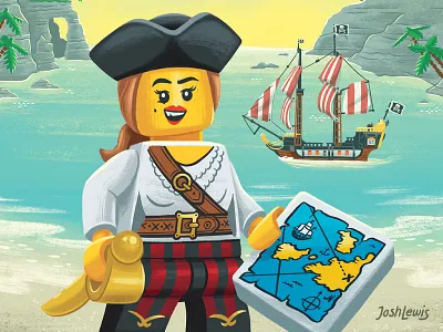 LEGO How to Be a Pirate book children illustration kids lego map picture book pirate ship