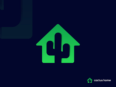 CACTUS+HOME LOGO DESIGN | REAL ESTATE LOGO brand identity cactus cactus home logo cactus logo creative logo design flat logo green logo home logo logo logo design minimal logo minimalist logo modern logo natural logo professional logo real estate logo