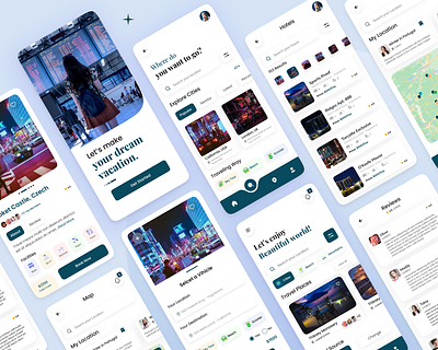 Travel Mobile App Agency-UI Design ✈️ app branding design graphic design journey app landing page design mobile app mobile app design modern app design product design tour app travel app travel mobile app agency ui ux ux ui design website design