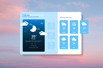 DailyUI 37: Weather app dailyui dailyui037 dailyui37 design desktop dashboard graphic design illustration ui uidesign vector weather app weather widget