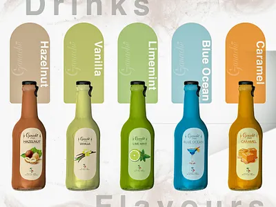 Ganache Drinks Bottles bottles branding design designing graphic design packaging