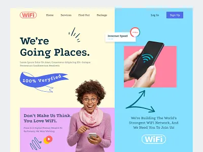 Internet Provider Service agency branding business creative design exploration homepage illustration interface internet landing page logo minimal ui uiux ux web webdesign website wifi