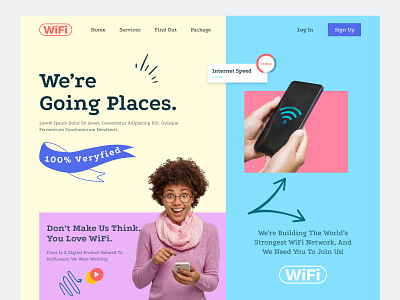 Internet Provider Service agency branding business creative design exploration homepage illustration interface internet landing page logo minimal ui uiux ux web webdesign website wifi