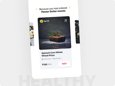 Food Recommendations app cards design ui ux