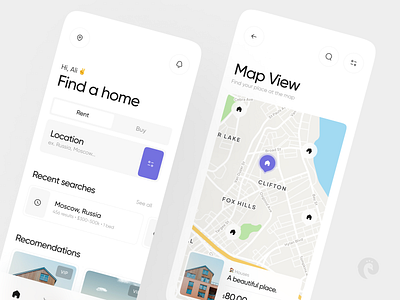 Real Estate App | Light Theme app clean minimal ui ux