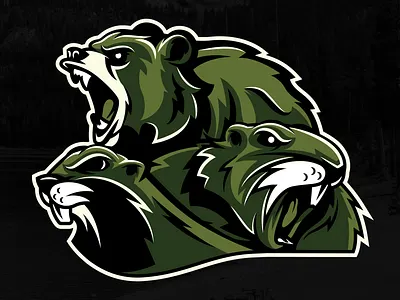 Pacific Northwest Wild animals bear mascot beaver mascot branding california bear design grizzly grizzly bear illustration illustrator logo mascot mascots otter otter mascot pacific northwest vector west coast