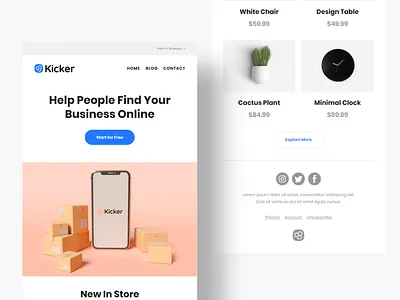 Kicker - Shop Email Template design email design email template saas ui ux