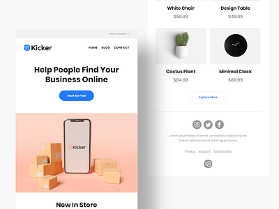 Kicker - Shop Email Template design email design email template saas ui ux