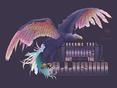 Magic and Illusion blackletter design digital illustration magic phoenix photoshop typography vintage