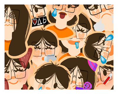 Sticker pack «Aleksandrovna» character illustration sticker sticker pack
