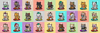Lucky Nekos cat character illustration kitten luck lucky neko nft