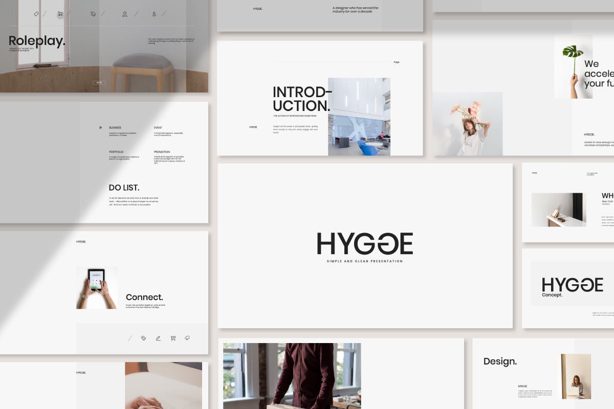 Hygge - Minimal Portfolio Powerpoint Template app branding design editorial illustration keynote logo magazine minimal multipurpose photography portfolio powerpoint ppt presentation template ui vector