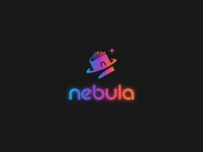 Nebula - Publishing House book logo book planet logo book space logo cosmic logo creative book logo nebula logo publishing publishing house logo publishing logo