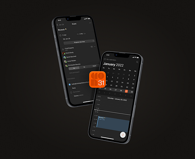 Playground 🏀・Cron Calendar iOS app app application cal calendar cron dark dark mode ios minimal minimalist mobile mockup ui