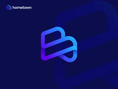 hometown logo design a b c d e f g h branding design gradient graphic design home logo identity illustration letter mark logo logo design simple