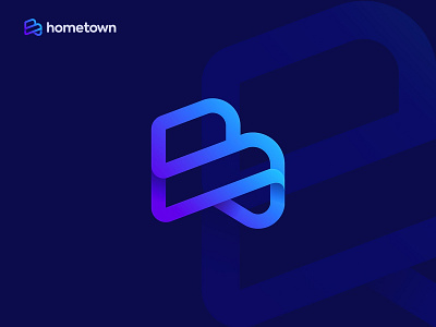 hometown logo design a b c d e f g h branding design gradient graphic design home logo identity illustration letter mark logo logo design simple