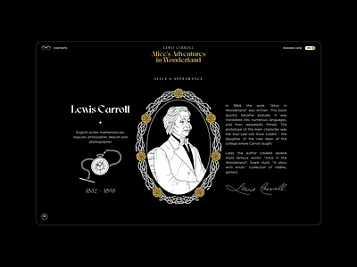 Alice in Wonderland — Author Page alice in wonderland illustration lewis carroll ui ux web