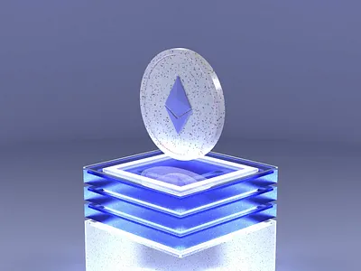 Cryptocurrencies | 2 | Ethereum (ETH) 3d aftereffects animation blender blue coin creative crypto cryptocurrency design digital ethereum glass grey lamp motion motion graphics plastic render scene