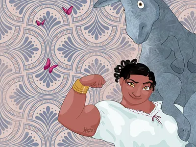 Luisa Madrigal character donkey illustration luisa procreate strong