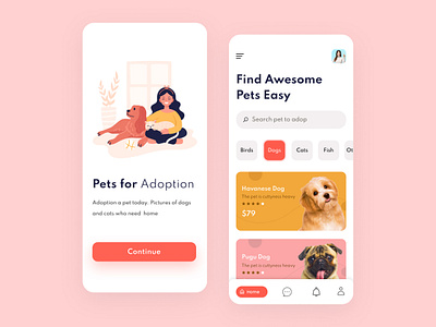 Pets adopt app android app animal app app design app ui design app uiux ios app mobile app mobile app design pet adop app pets app ui ux ui ux design uikit