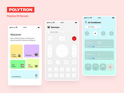 Polytron Remote app branding graphic design remote remote app remote mobile app remote mobile ui design remote ui design remote ux design ui ux ux design