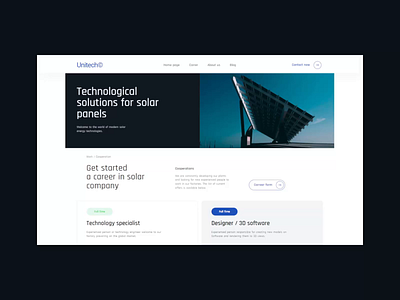 Unitech | Modern Technology Website - Video [02] animation classic concept design minimalist modern panel system services solar techology ui ux web design website