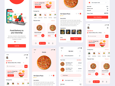 Food Delivery App app ui branding burger app delivery figma food and drink food delivery app food delivery service food order graphic design landing logo mobile app mobile app design pizza tracking app ui ui design uidesign ux ui mobile app
