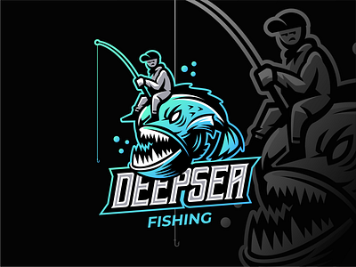 DeepSea Fishing angler logo cartoon angler cartoon fish cartoon fishing deep sea logo fish logo fishing