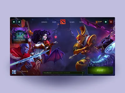 DOTA2 Redesign Screen + Reward clean concept dota dota2 game gamedesign gamedev games lol minimal moba ui uigame