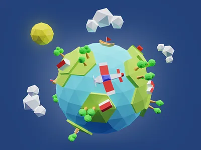 3D World 3d blender design globe graphic design illustration motion graphics ui inspiration world