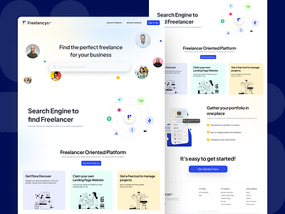 Search engine to find Freelancer branding community design freelance freelancer landing page search engine ui ux web ui