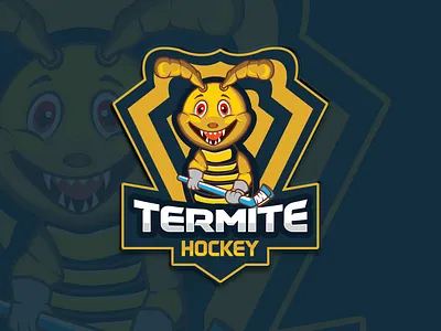 Termite Hockey Mascoat logo branding branding designer design gradient hockey hockey logo illustration logo logoart logoconcept mascoat logo termite termite logo vector