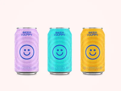 Beer Happy packaging beer brand branding design food graphic design happy illustration logo packaging