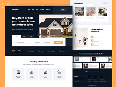 Real Estate Website Design branding buildings design landingpage persons property realestate realestateui ui uiux ux website