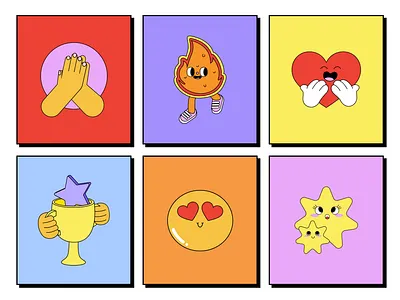 Dope stickers for colorful UI design branding design illustration illustration design illustrations illustrations／ui illustrator logo ui ux