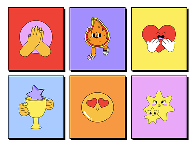 Dope stickers for colorful UI design branding design illustration illustration design illustrations illustrations／ui illustrator logo ui ux