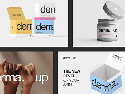 derma.up - Brand Identity for Skincare Products brand brand identity clean font logo logo design logotype minimal package design product design skin skincare typography