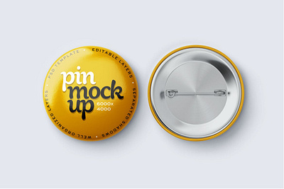 Pin Button Mockup Set 3d badge branding button circle emblem empty glossy graphic design label logo metal mockup pin pin button mockup pin putton plastic round sign simple