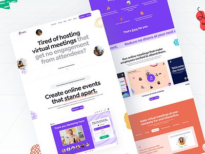 Zync: Interactive Meetings Software Website Design (Live) hero exploration homepage homepage design homepage exploration illustration india marketing site marketing website saas saas design saas homepage saas product saas website software software website web design webflow webflow development website website design
