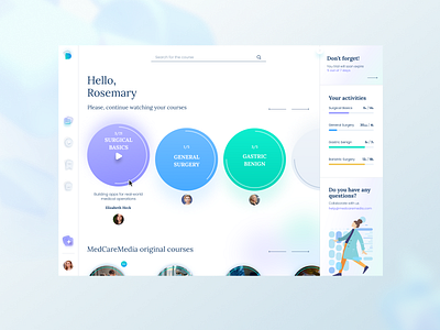 Medical Education Courses Web App courses design learning medicine ui web